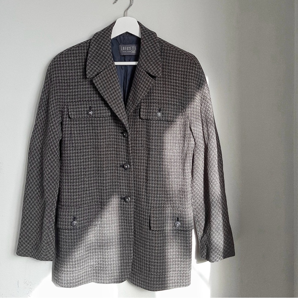 Lafayette 148 New York Black and Gray Blazer Women’s Jacket